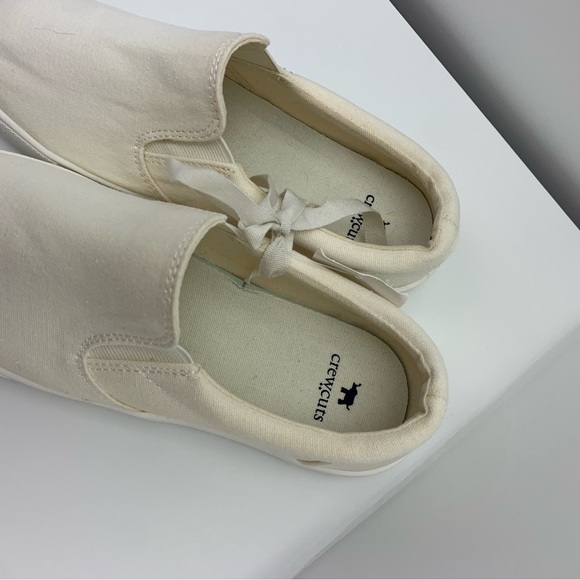 NWT Crewcuts Kids Slip On Canvas Sneakers Off White Size K3 3 Little Kids - Picture 6 of 9
